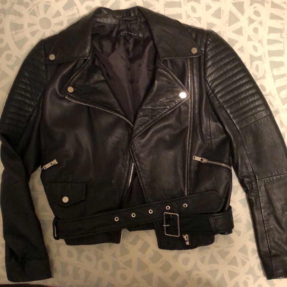 Zara faux leather moto jacket